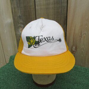 Vintage Yellow Rose Texas Snapback Baseball Hat Trucker Cap